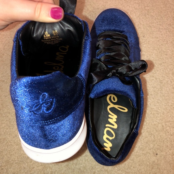 Sam Edelman Blue Velvet Sneakers - Picture 3 of 5